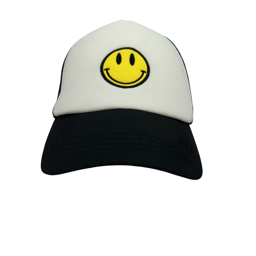 Smiley Face Hat Cap Snap Back Mesh Trucker Adjustable Unisex Retro Iconic